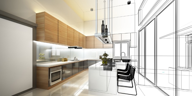 3D drawing of Kitchen