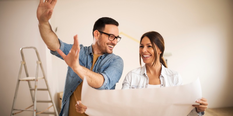 Couple planning renovation