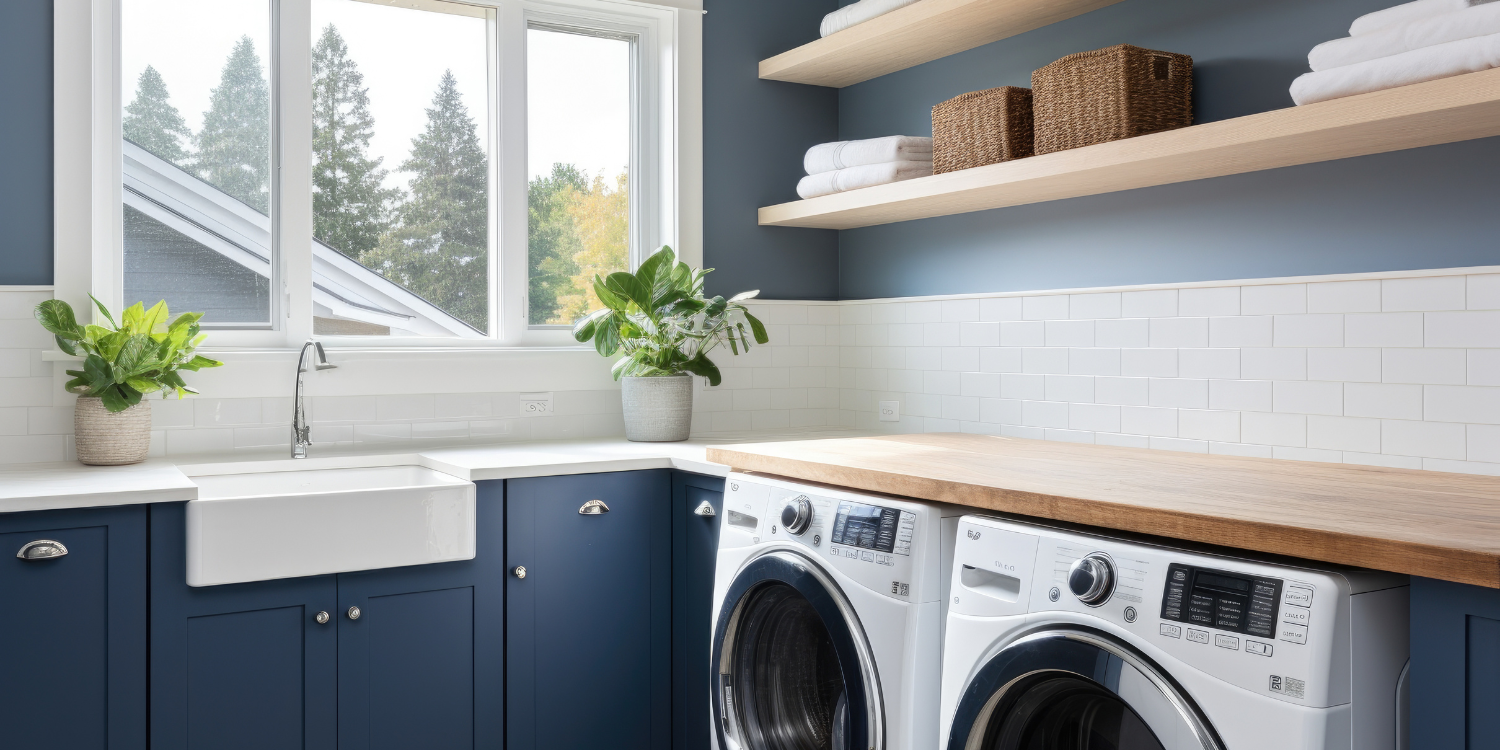 Blue & Neutral Style Laundry Room 